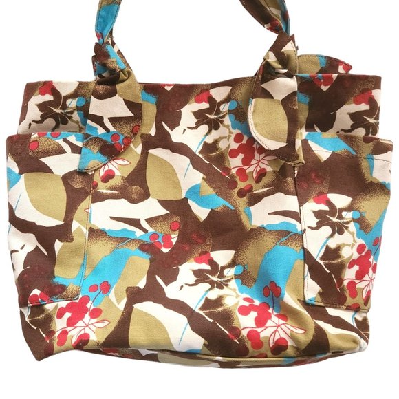 Emilie M. Large Multicolor Floral Tote Handbag Fully-Lined 18" x 13" x 5" - Picture 3 of 12